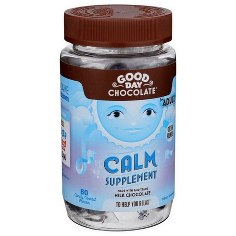 Good Day Chocolate, Calm Chocolate Supplement For Adults, Chocolate 80 Count