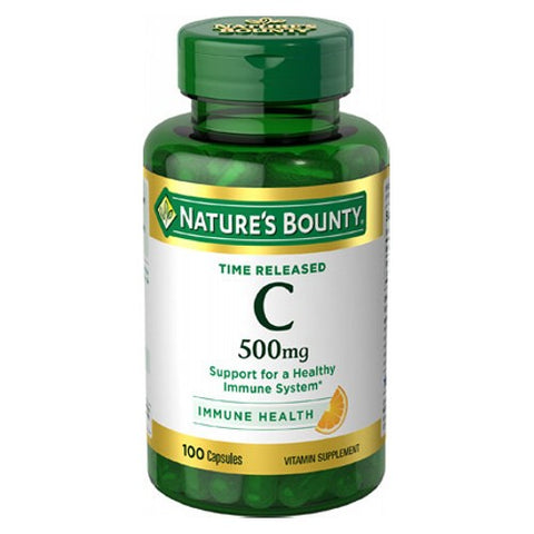 Nature's Bounty, Vitamin C Capsules Time Released, 500 mg, 100 caps Nature's Bounty