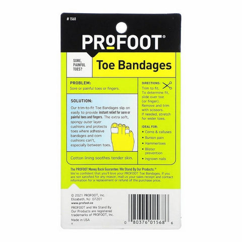 Profoot, Toe Bandages With Aloe Medium, Medium 3 ct each