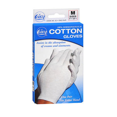 Cara, Cotton Derm Gloves Medium, 1 Pair Cara