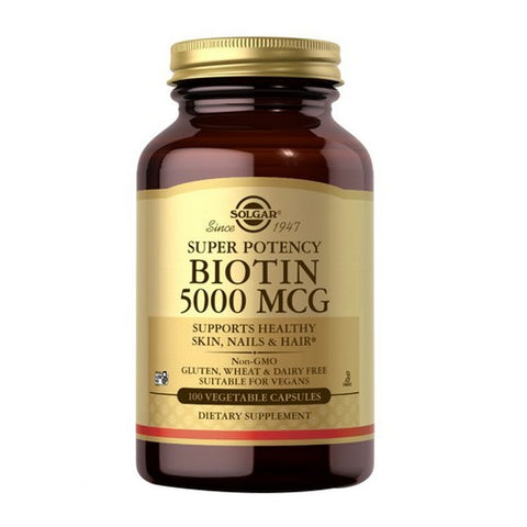 Solgar, Biotin, 5000 mcg, 100 V Caps