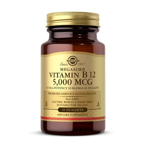 Solgar, Megasorb, Vitamin B12, 5000 mcg, 30 Nuggets Solgar
