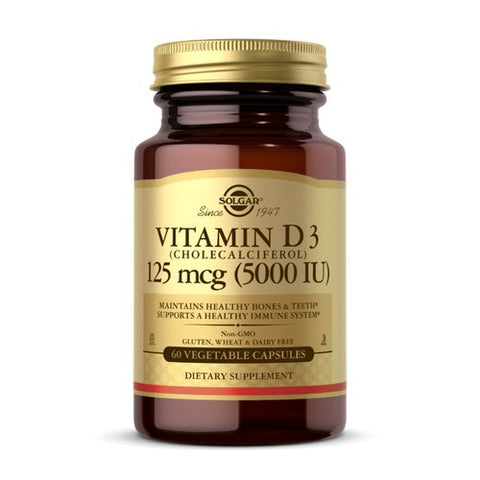 Solgar, Vitamin D3 (Cholecalciferol), 5000 IU, 60 V Caps Solgar