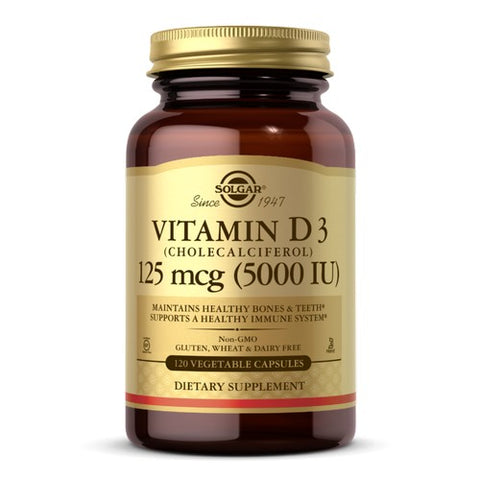 Solgar, Vitamin D3 (Cholecalciferol), 5000 IU, 120 V Caps Solgar