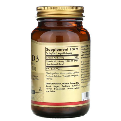 Solgar, Vitamin D3, 2200 IU, 100 V Caps