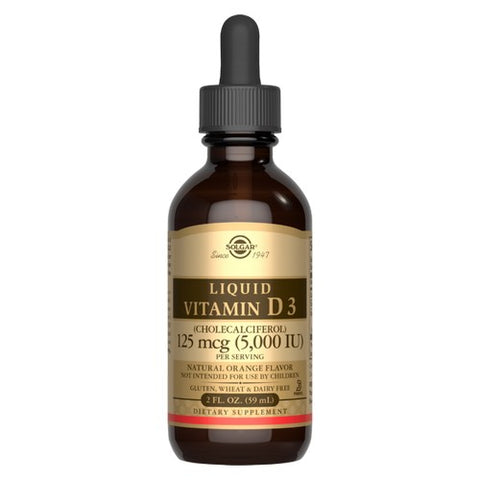 Solgar, Liquid Vitamin D3 (Cholecalciferol), 5000 IU, Natural Orange Flavor 2 oz Solgar