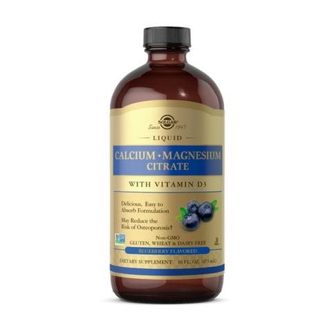 Solgar, Liquid Calcium Magnesium Citrate with Vitamin D3, Natural Blueberry Flavor 16 oz Solgar