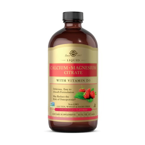 Solgar, Liquid Calcium Magnesium Citrate with Vitamin D3, Natural Strawberry Flavor 16 oz Solgar