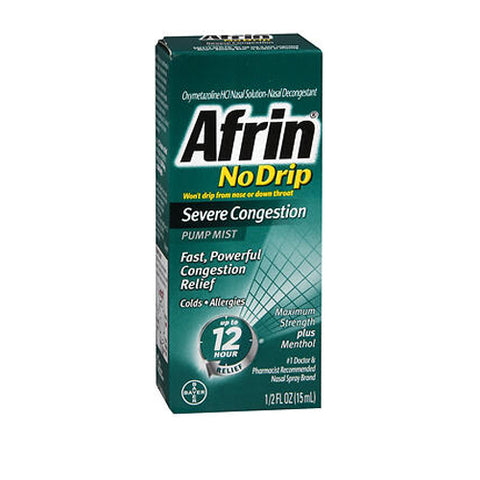 Afrin, No Drip Pump Mist Severe Congestion, 0.5 oz