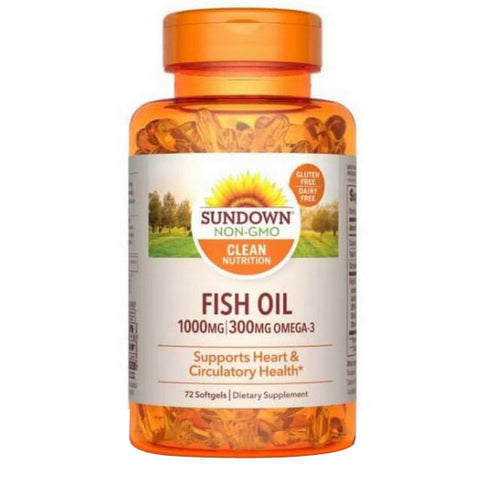 Sundown Naturals, Sundown Naturals Fish Oil, 1000 mg, 72 Count