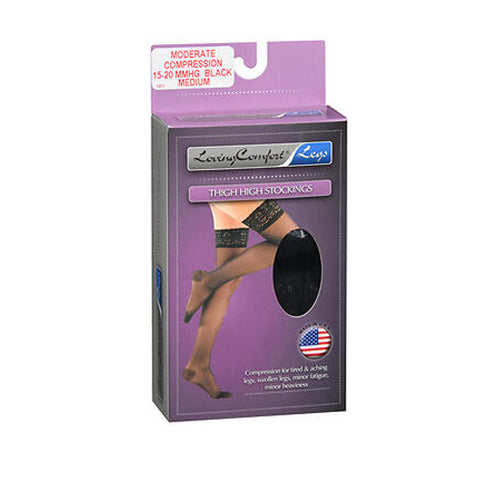 Scott Specialties, Thigh High Stockings Moderate Black Large, 10-20 LAC BLACK, KPP X-LARGE 1 each