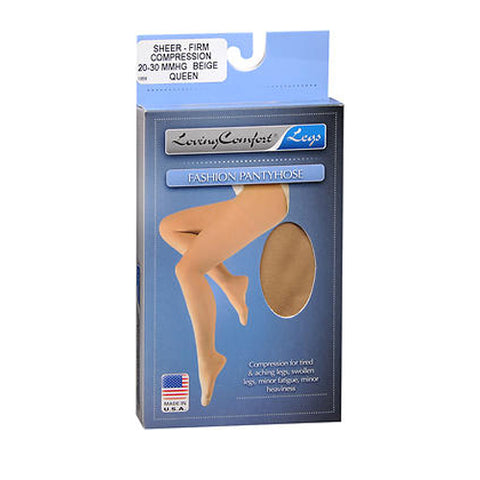 Loving Comfort, Fashion Pantyhose Sheer Firm Compression Queen Beige, 1 Each Loving Comfort