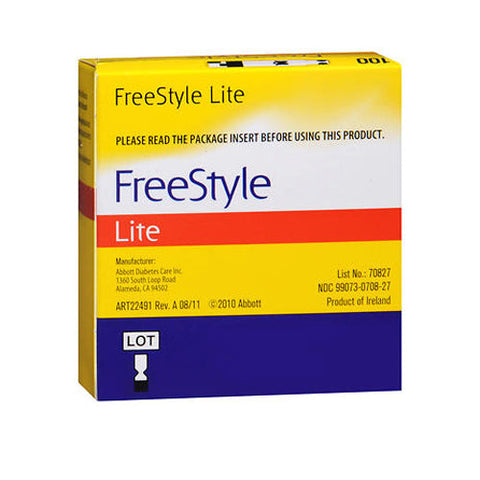 Freestyle, Lite Blood Glucose Test Strips, 100 Count Freestyle
