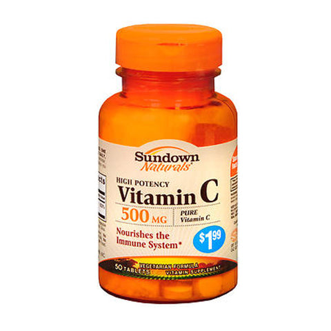 Sundown Naturals, Vitamin C, 500 mg, 50 tabs