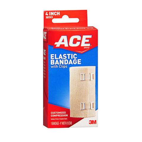Ace, Elastic Bandage With Clips 4 Inch, 1 Each Ace
