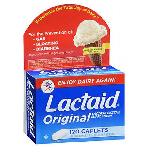 Lactaid, Orginal Lactase Enzyme Supplement, 120 Caplets Lactaid