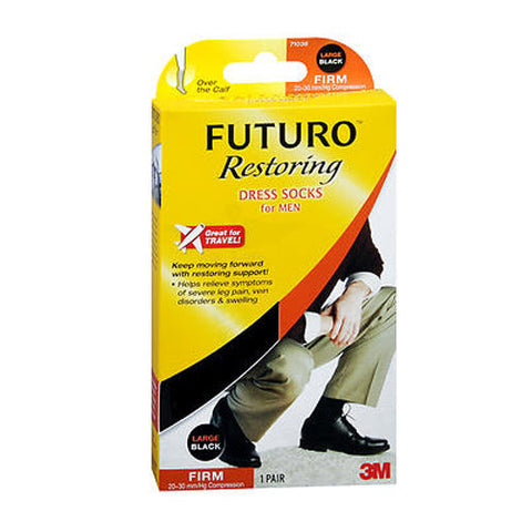 Futuro, Restoring Dress Socks For Men Over The Calf Black Firm Large, 1 Each Futuro