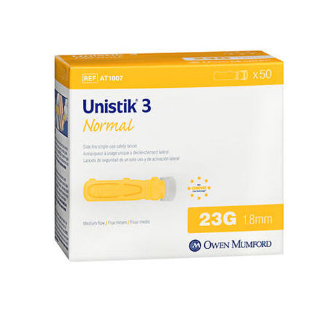 Unistik 3, Normal Safety Lancets 23G 1.8Mm, 23G, 50 Count Unistik 3
