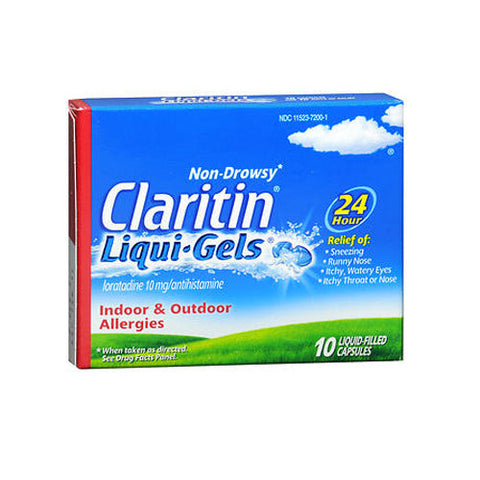 Claritin, Loratadine Antihistamine 24 Hour Allergy Liqui-Gels, 10 Mg, 10 Caps Claritin