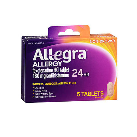 Allegra, Adult 24 Hour Allergy Relief, 5 tabs Allegra