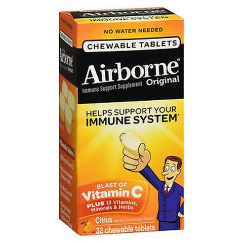Airborne, Immune Support Chewable Tablets Citrus, 32 Count Airborne