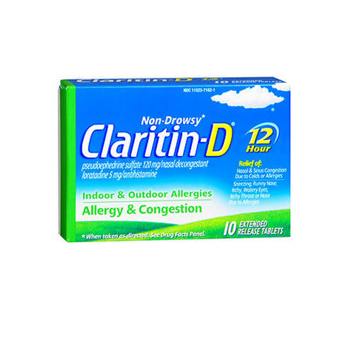 Claritin, 12 Hour Allergy And Congestion Tablets, 10 tabs