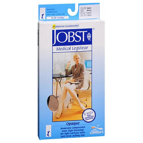 Jobst, Medical Legwear Knee High Stockings Moderate Compression Opaque Natural Medium, 1 Pair Jobst