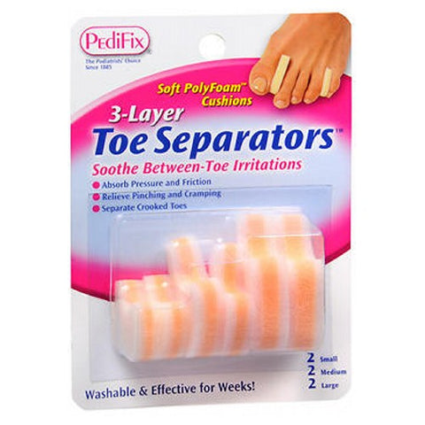 Pedifix, 3-Layer Toe Separators, 6 each Pedifix