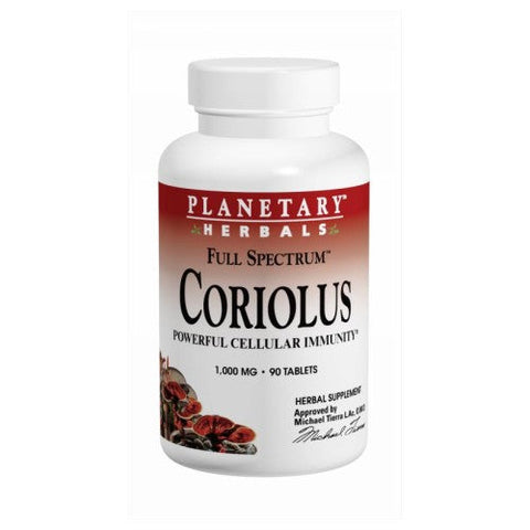 Planetary Herbals, Coriolus Full Spectrum, 1000 mg, 90 tabs Planetary Herbals