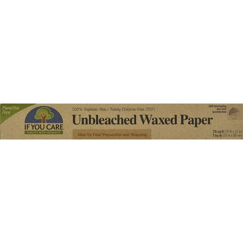If You Care, All Natural Waxed Paper 100% Unbleached, 75 FT (Case of 12) If You Care