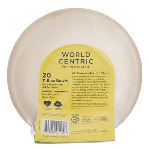 World Centric, Wheat Straw Bowls, 20 Count(Case Of 12)