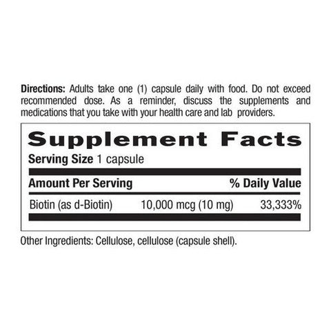 Country Life, Biotin, 10 mg, 60 Caps Country Life