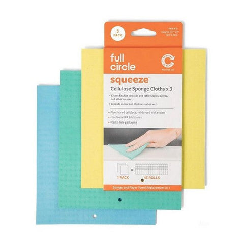 Full Circle Home, Squeeze Cellulose Cleaning Cloths, 3 Count Full Circle Home