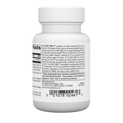 Source Naturals, Methylcobalamin Fast Melt, 30 TABS Source Naturals
