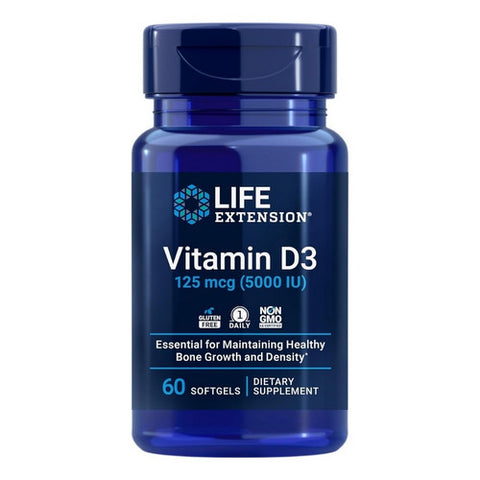 Life Extension, Vitamin D3, 125 mcg (5000 IU), 60 SoftGels