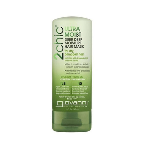 Giovanni Cosmetics, 2Chic Ultra Moist Deep Deep Moisture Hair Mask With Avocado & Olive Oil, Avocado and Olive Oil 5 OZ