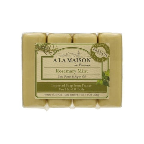 A La Maison, Hand And Body Bar Soap Rosemary Mint, Rosemary Mint 4 CT