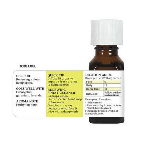 Aura Cacia, 100% Pure Essential Oil Lemon, Lemon 0.5 OZ