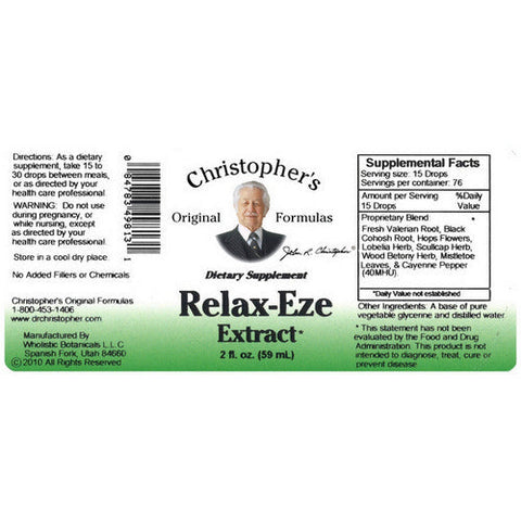 Dr. Christophers Formulas, Original Formulas Relax-Eze Extract, 2 Oz Dr. Christophers Formulas