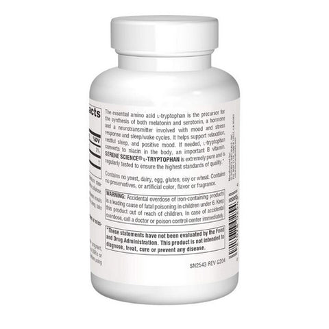Source Naturals, Serene Science Label L-Tryptophan, 500mg, 120 Caps