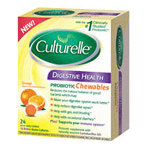 Culturelle, Digestive Daily Probiotic Tablets Fresh Orange, 24 Chewables Culturelle