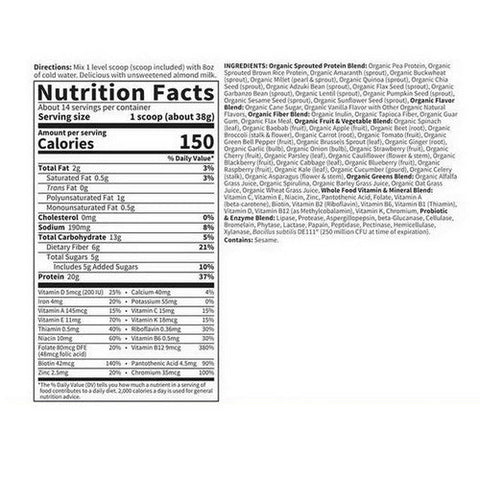 Garden of Life, Gol Raw Organic Meal - (Mini), (454) Grams Garden of Life