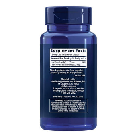 Life Extension, Iron Protein Plus, 300 mg, 100 Vcaps