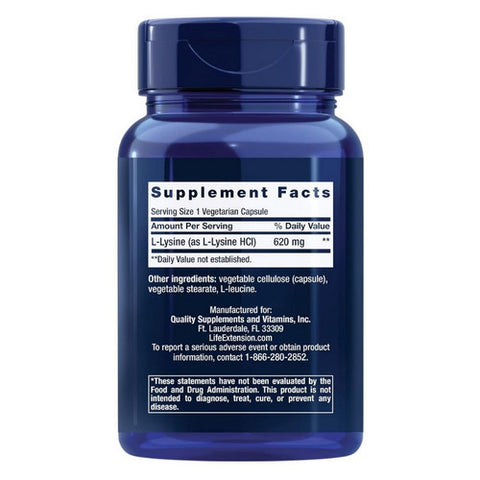 Life Extension, L-Lysine, 620 mg, 100 Vcaps
