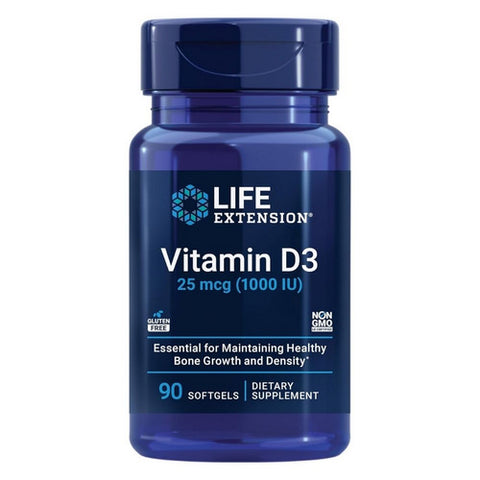 Life Extension, Vitamin D3, 25 mcg (1000 IU), 90 SoftGels
