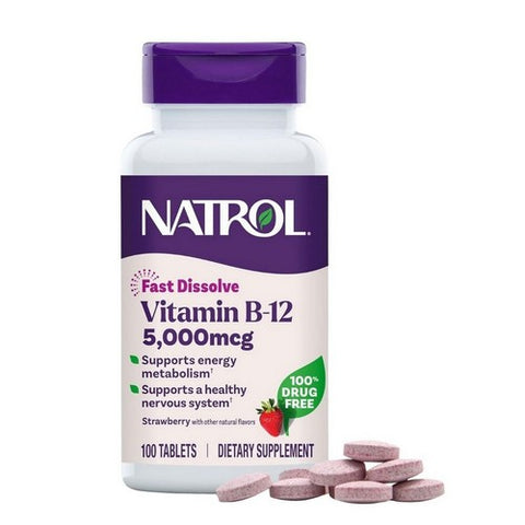 Natrol, Vitamin B12 Fast Dissolve, 5000 mcg, 100 Tabs