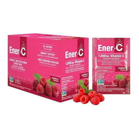 Ener-C, Vitamin C Multivitamin Drink Mix Raspberry, 1,000 mg, Raspberry 30 Packets
