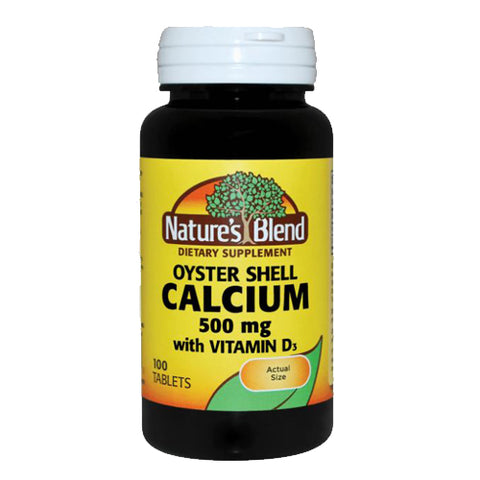 Nature's Blend, Oyster Shell Calcium With Vitamin D3, 500 Mg, 100 Tabs Nature's Blend
