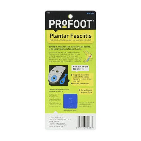 Profoot, Plantar Fasciitis Insoles Medium 8-13, 1 Pair Profoot