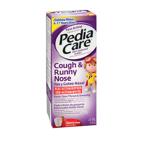 Pediacare, Cough Runny Nose Plus Acetaminophen Liquid, Cherry Flavor 4 oz